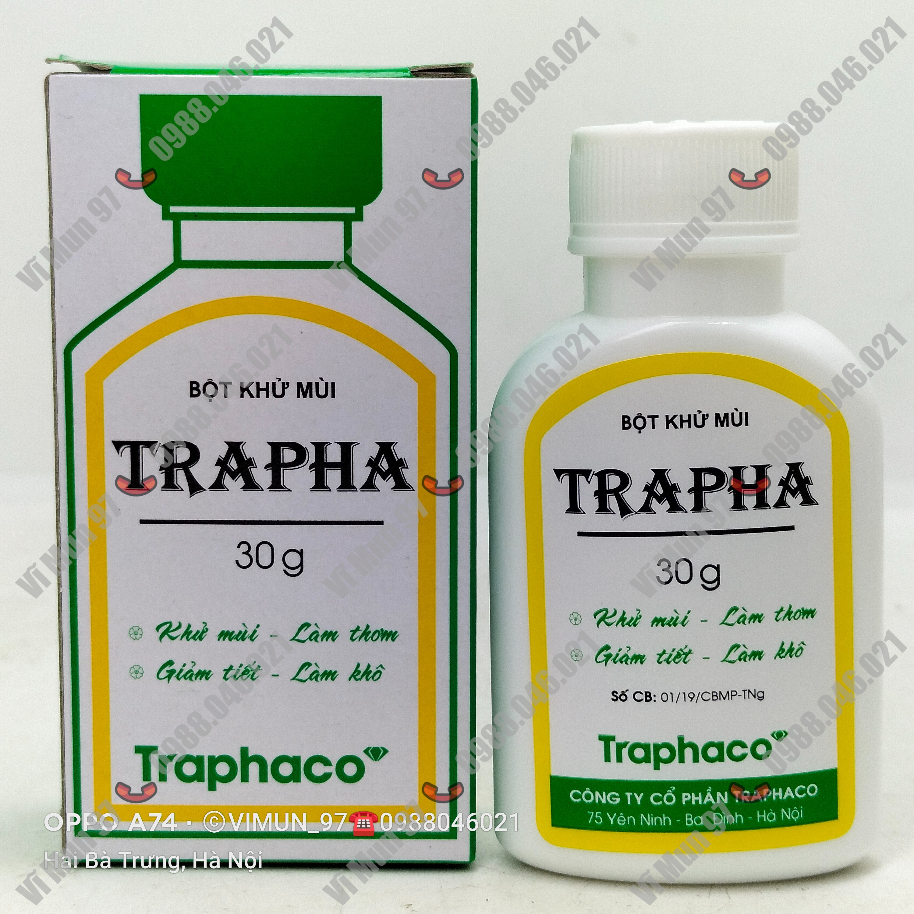 Bột khử mùi trapha lọ 30g
