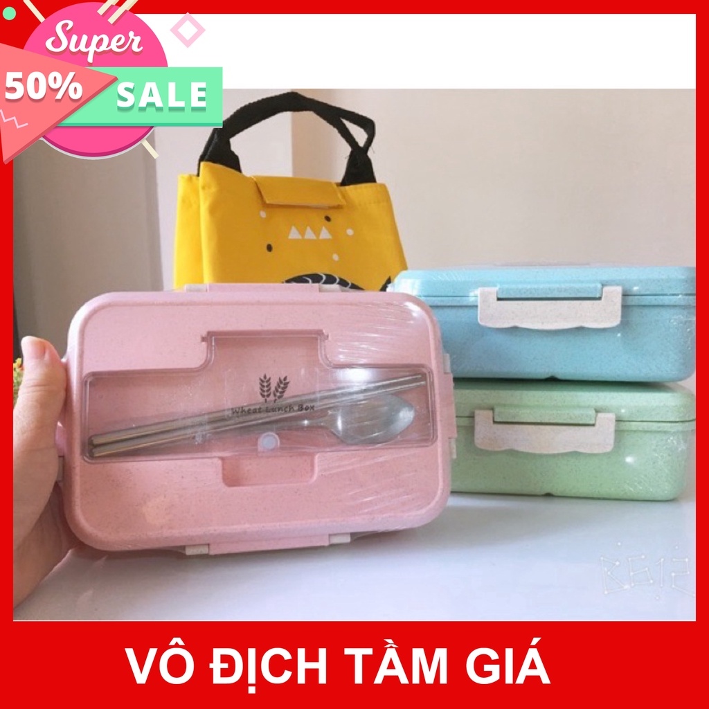 ❃ Hộp cơm lúa mạch 3 ngăn tặng kèm thìa đũa ox cấpchịu nhiệt