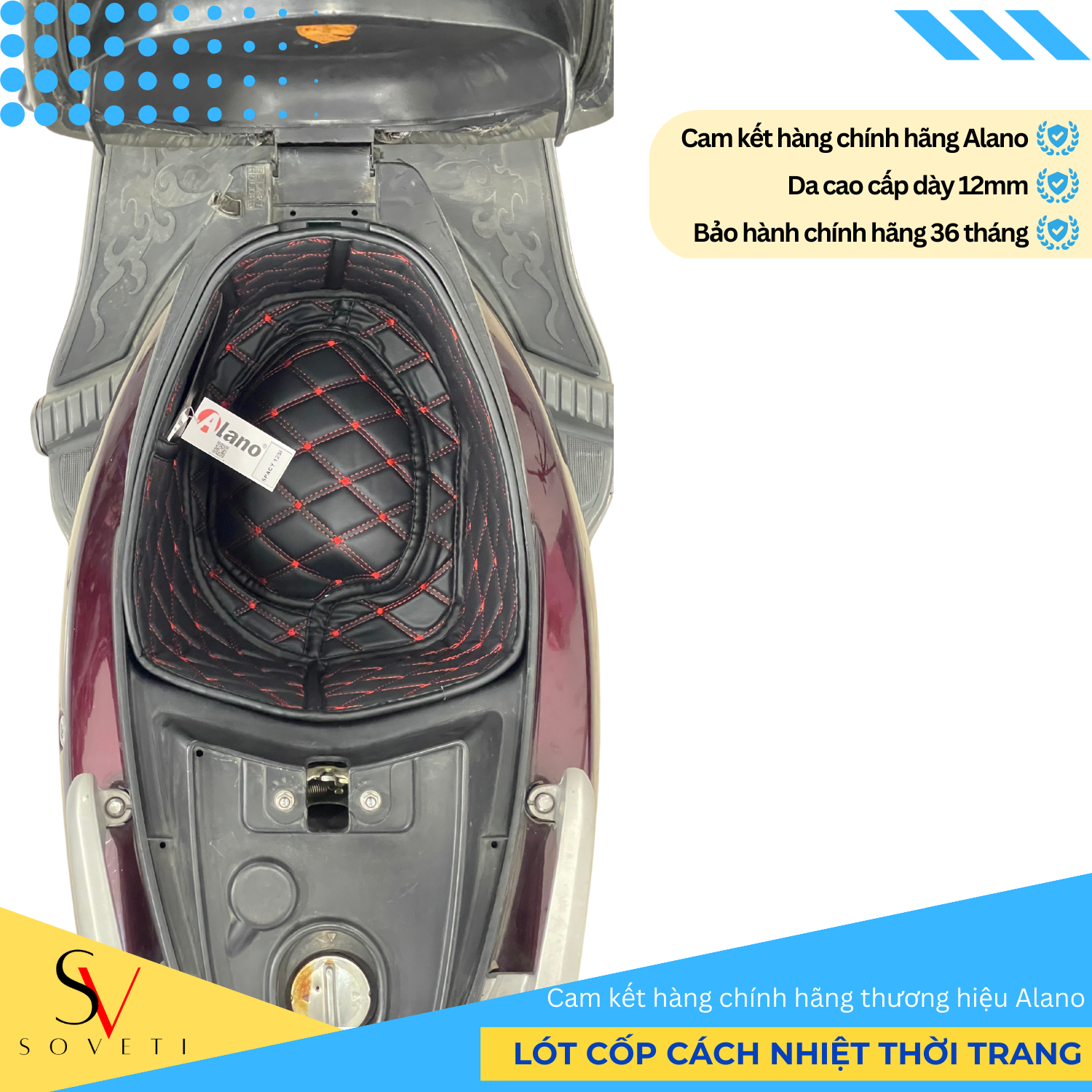 Đệm Cốp Cách Nhiệt, lót cốp da 5D SOVETI HONDA SPACY 125CC chống thấm nước, chống trầy xước Giá Rẻ Tận Xưởng