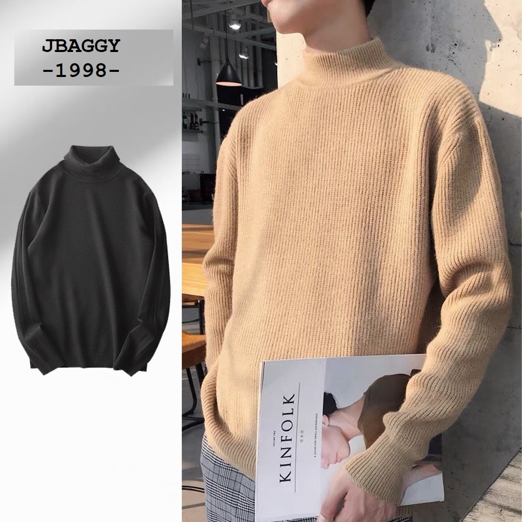Áo len nam cổ cao dài tay chất dày dặn phong cách hàn quốc JBAGGY mới nhất, chất len mềm mịn giữ ấm