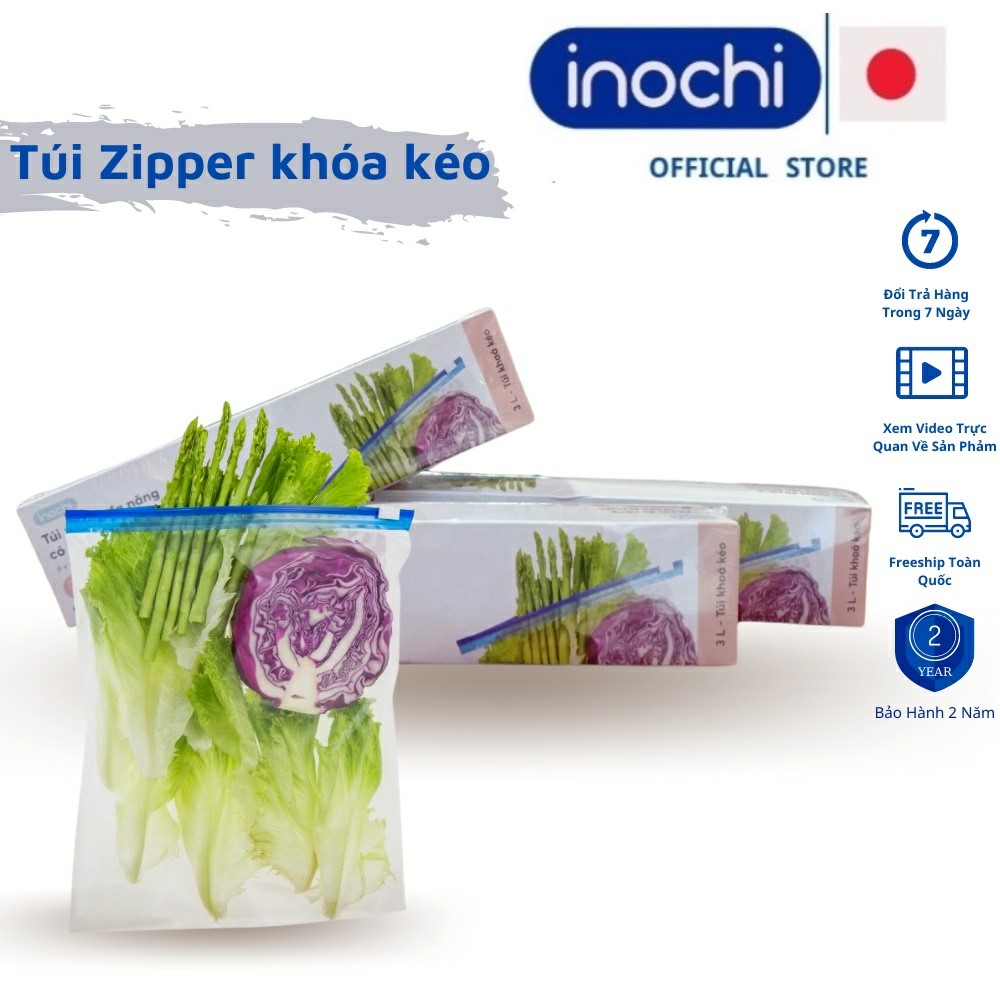 Túi zip, túi đựng thực phẩm đa năng an toàn tiện lợi giữ trọn hương vị Shinshen 1L 3L Inochi zipper