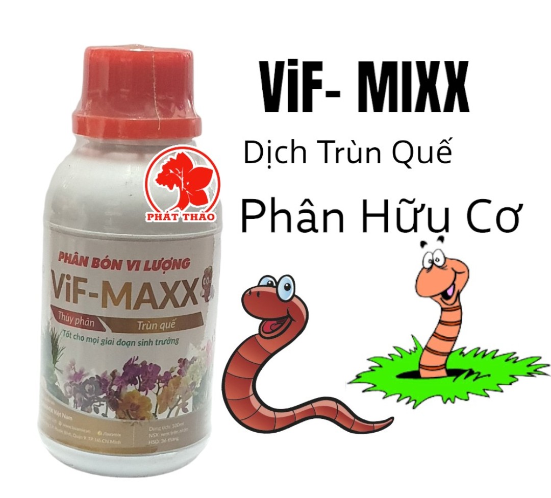 Phân Trùn Quế Minro VIF-MAX chai 100ml dạng lỏng hữu cơ tự nhiên tốt cho cây