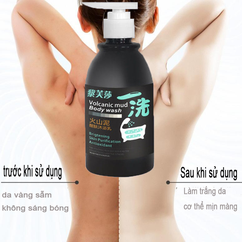 Sữa tắm làm trắng da bùn núi lửa sữa tắm bùn núi lửa hương thơm lâu dài dưỡng ẩm toàn thân sữa tắm cân bằng độ ẩm và dầu làm trắng da