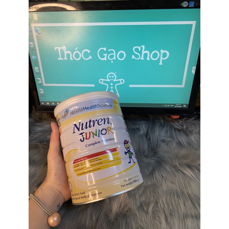 Sữa béo Nutren Junior 800gr nhập khẩu nguyên lon từ Thuỵ sỹ
