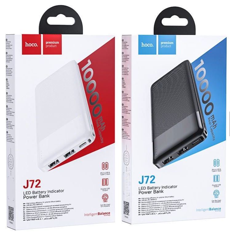 Sạc Dự Phòng 10.000MAH HOCO J72 Giá Rẻ - Sạc 3 Cổng Usb - Sạc Dự Phòng Đạt Chuẩn - Mẫu Mã Đa Dạng. Giảm Đến 50%