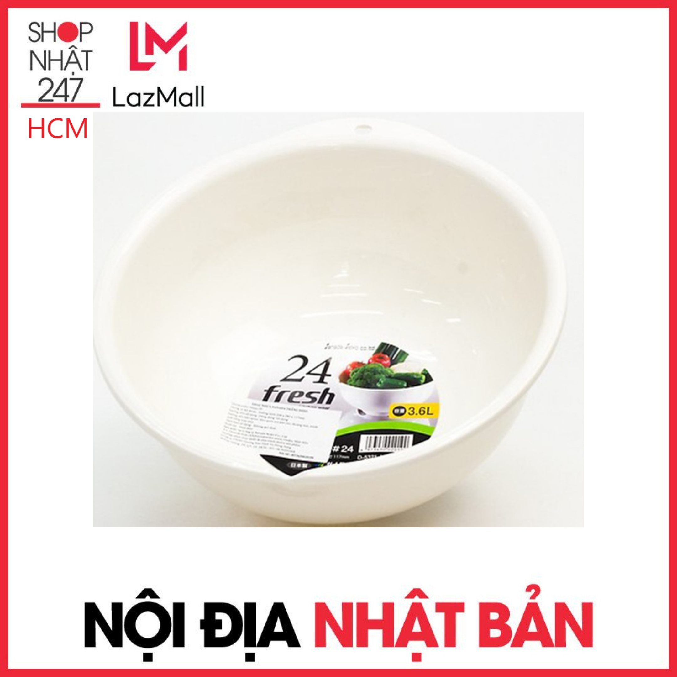Rổ nhựa sanada 3.6l màu trắng chất lượng cao - nội địa nhật bản