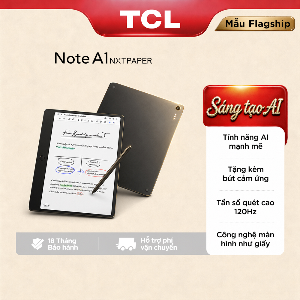【Nâng cấp AI】Máy tính bảng TCL Note A1 NXTPAPER 11.5inch - AI Dành Cho Sáng Tạo - Đọc Sách - Tặnh kèm bút T-Pen Thông Minh - Hàng mới ra mắt - Bảo hành 18 tháng - Hàng chính hãng
