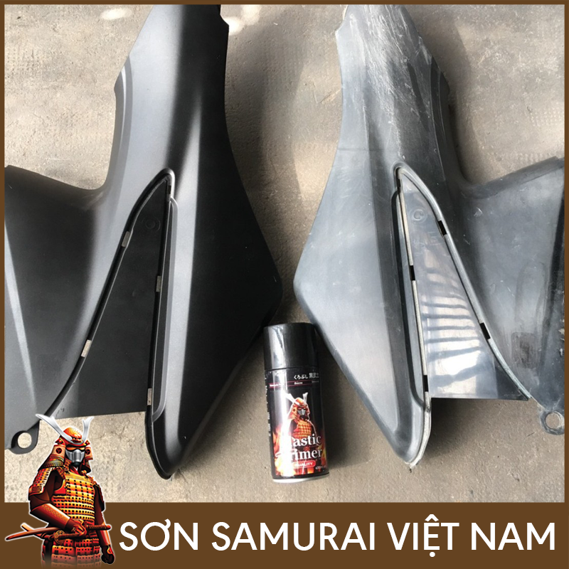 Sơn samurai nhựa nhám KPP - Combo sơn nhựa đen xe máy