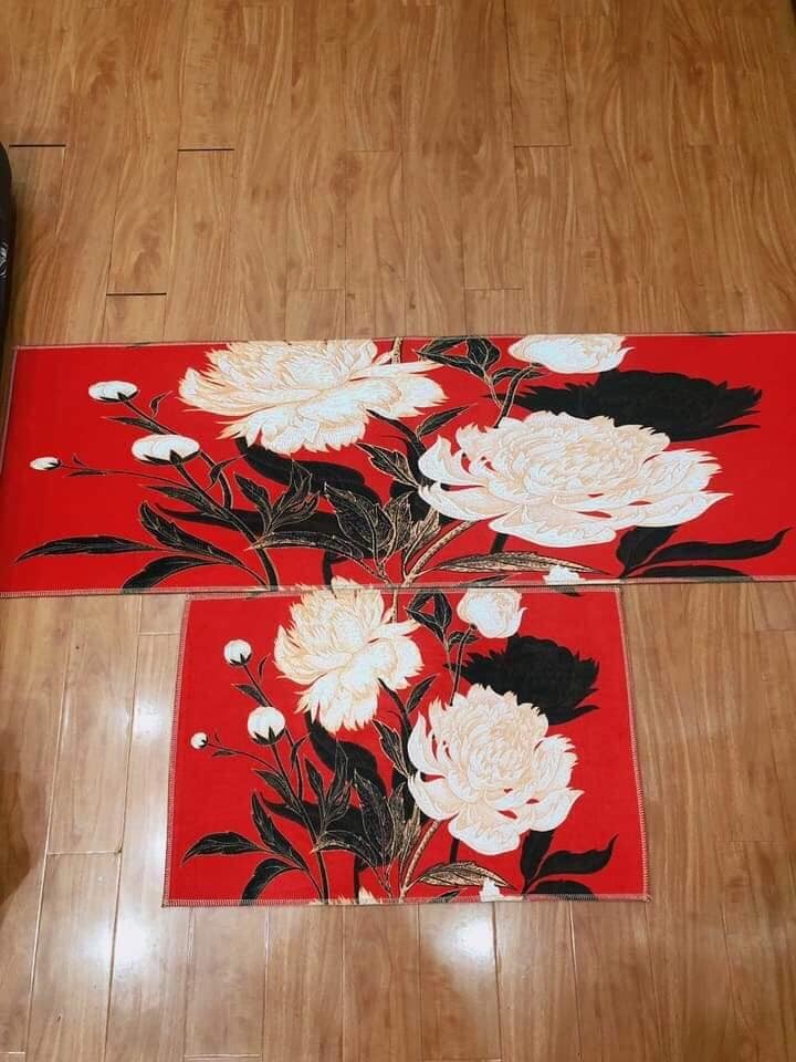 Bộ thảm bếp nỉ nhung lì cao cấp,phong cách hiện đại TB35 in 3D cho phòng ăn nhà bạn GD140