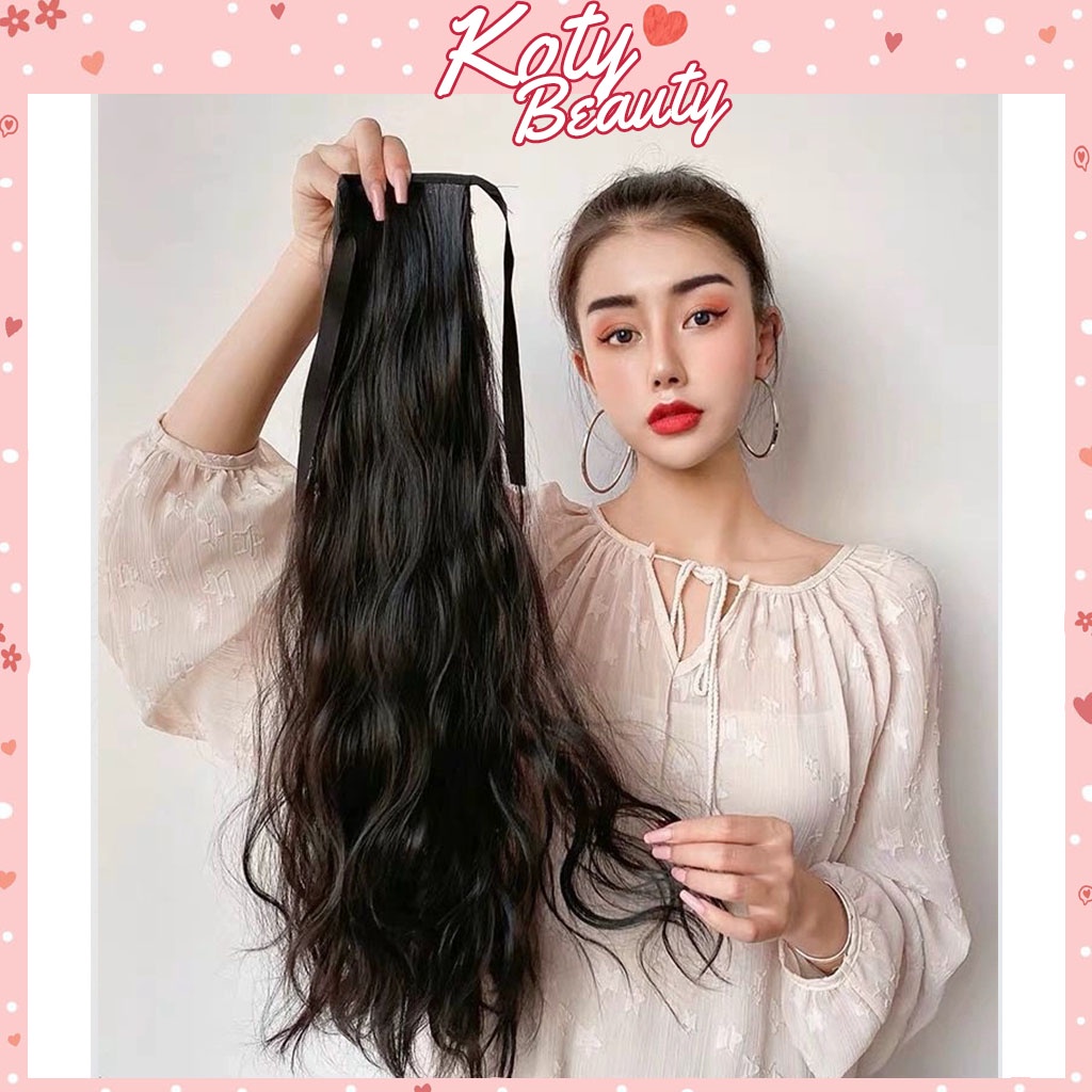 Tóc giả cột xù sóng 60cm ❤️koty beauty❤️ tóc buộc xoăn xù cho nữ