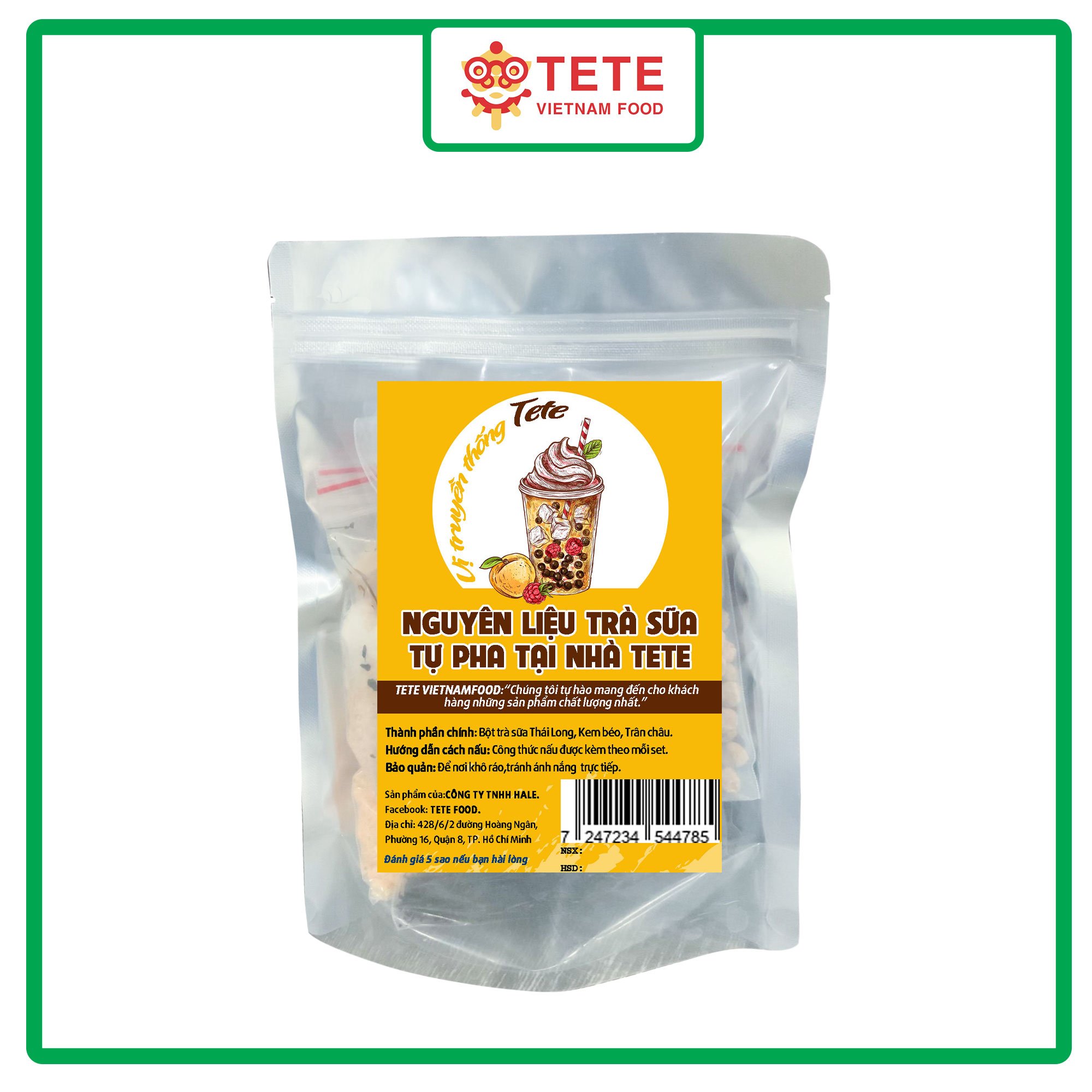 Set Nguyên Liệu Trà Sữa Tự Pha Tại Nhà TETE (Ra được 25-30 Ly) - Truyền thống