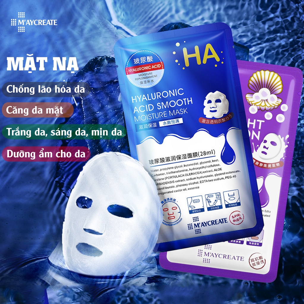 Mặt nạ dưỡng ẩm dưỡng trắng da ha maycreate mask ha nội địa trung