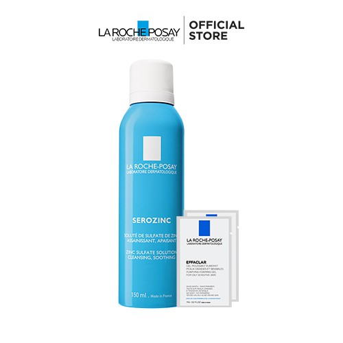 [HCM]Larocheposay - Bộ Sản Phẩm Xịt Khoáng Làm Sạch Giảm Bóng Nhờn Cho Da Dầu Mụn La RochePosay Serozinc 150ml
