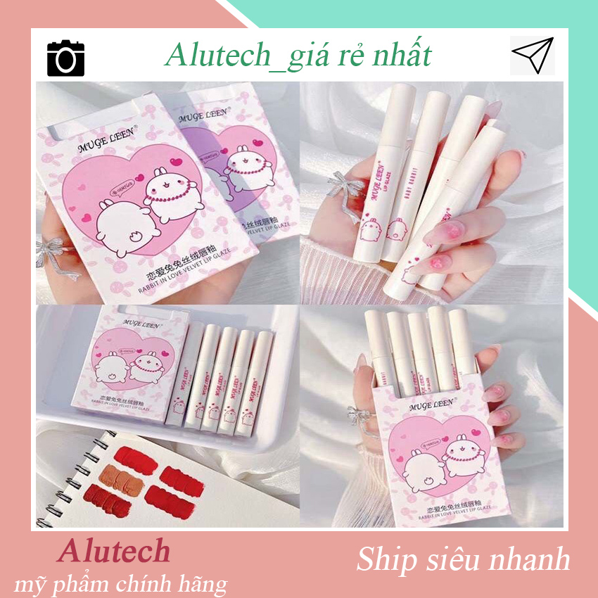 Set 5 cây son kem lì magic casa fluffy lip glaze alutech