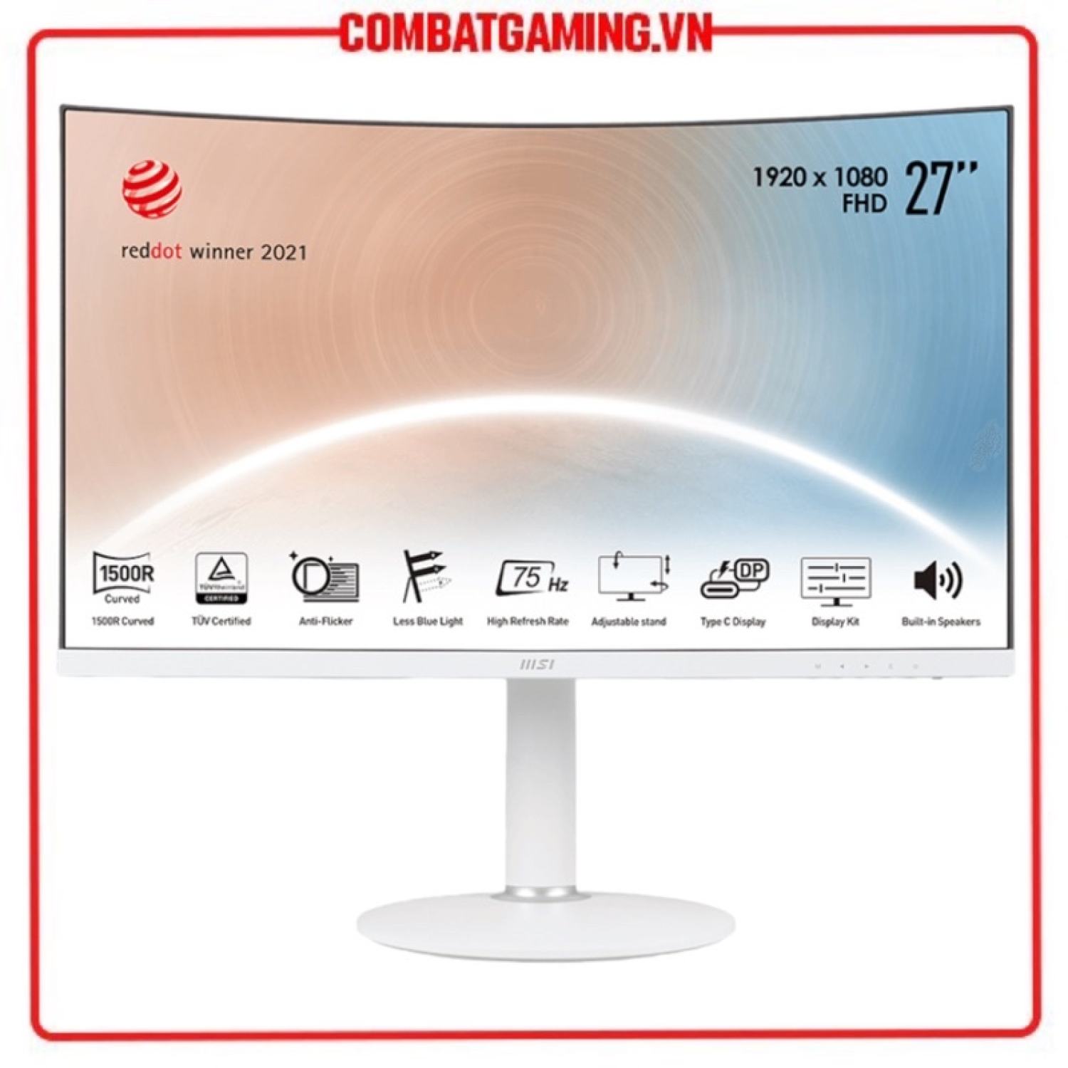 Màn hình cong msi md271cpw 27"/ fhd/ va/ 75hz/ 4ms/ usbc/ audio/ loa