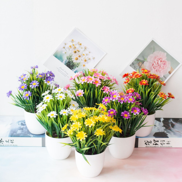 Chậu hoa thủy tiên (kèm chậu) 25cm xinh xắn dễ thương trang trí nhà cửa, nhà hàng, quán café - Hoa giả