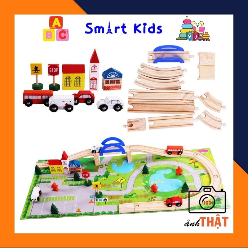 Đồ Chơi Gỗ SMARTKIDS Bộ Đồ Chơi Lắp Ghép Mô Hình Giao Thông ô Tô Trong Thành Phố Bằng Gỗ 40 Chi Tiết - Mã SKGO01