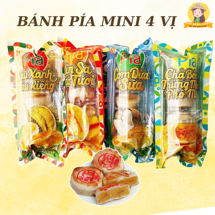 Combo 30 Bánh pía mini nhiều vị hàng công ty (6 Bịch) 5 bánh/bịch Date mới hạn sd 60 ngày Chibongshop1