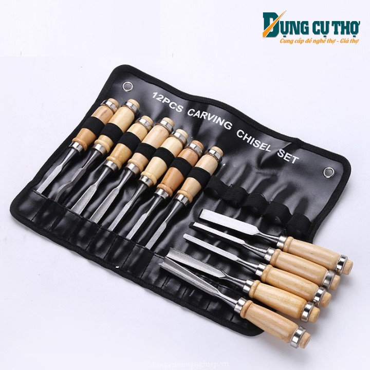 Bộ 12 chi tiết tiện gỗ carving , đục tỉa hoa văn họa tiết nhỏ làm nổi bật chi tiết đục