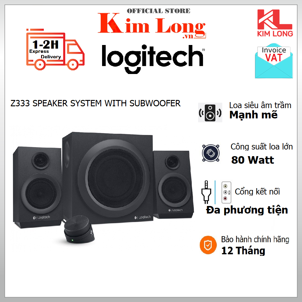 Loa logitech z333 âm thanh 2.1 công suất 40w - bảo hành 12 tháng chính hãng