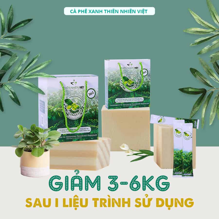 [HCM]Cà phê xanh giảm mỡ Thiên Nhiên Việt hộp 10 gói giảm cân tan mỡ lấy lại vóc dáng