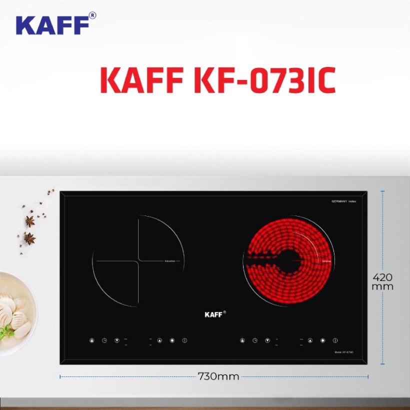 Bếp từ đôi hồng ngoại cảm ứng kaff kf-073ic - bảo hành chính hãng 05 năm