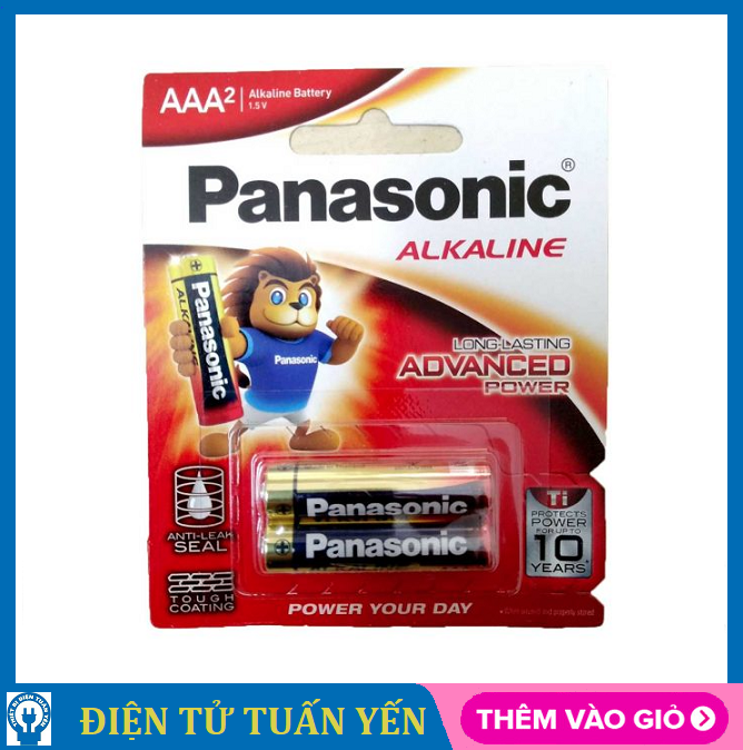 Vỉ 2 viên pin AAA Panasonic Alkaline LR03T/2B 1.5V Longer Lasting - Hàng chính hãng