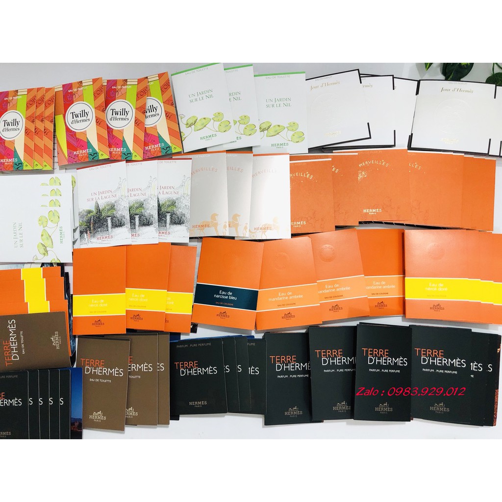Nước Hoa Vial Hermes các mùi