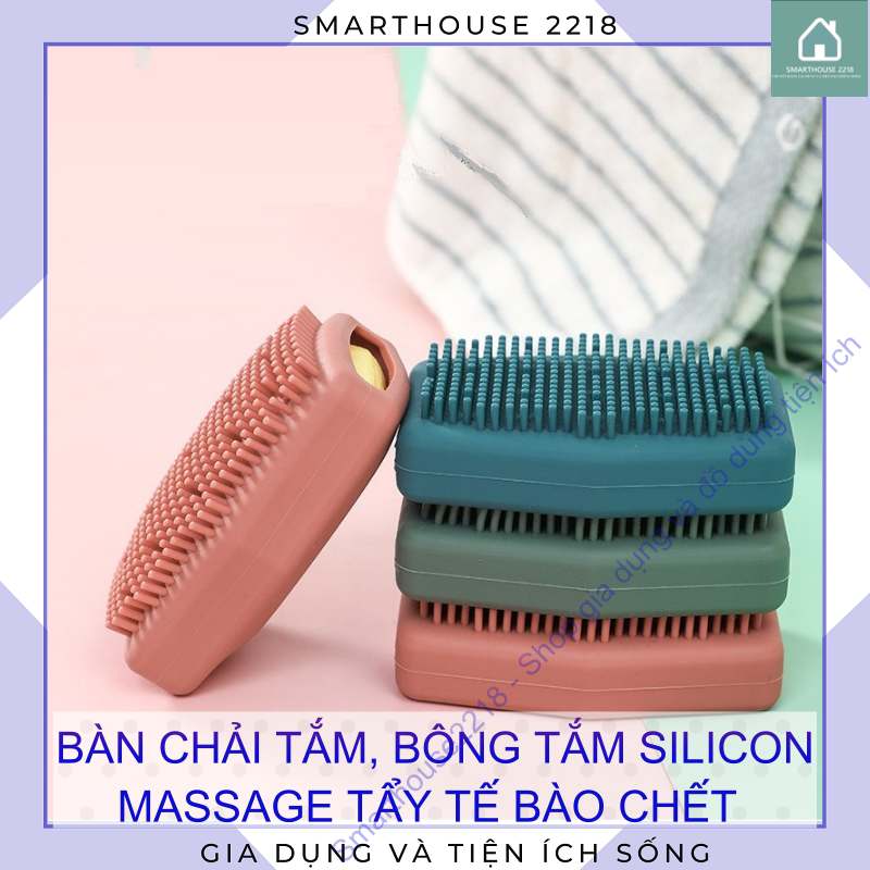 Bông Tắm silicon hình chuột - Miếng tắm silicon - Miếng chà silicon giúp tấy da chết toàn thân