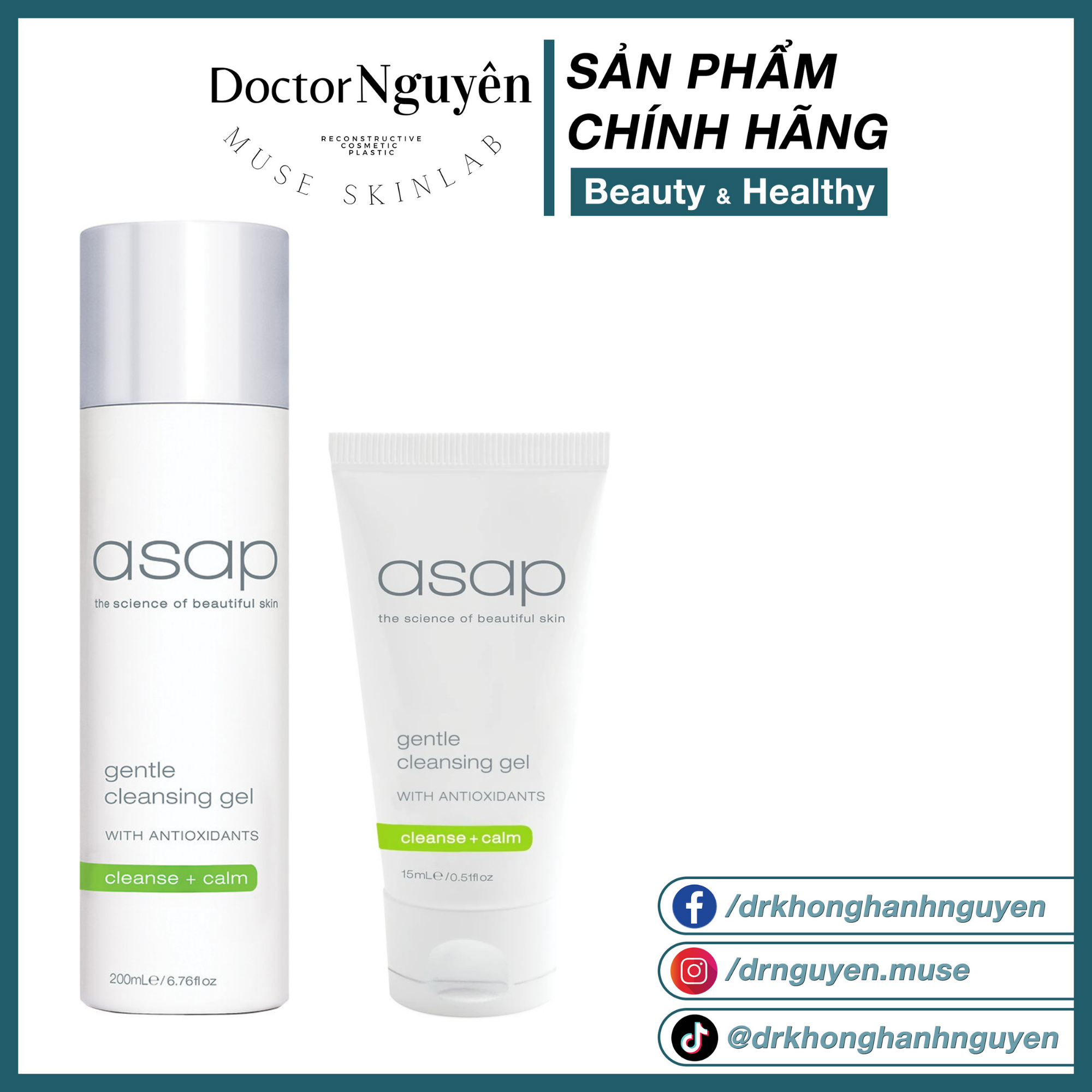 [HÀNG NHẬP KHẨU] Sữa Rửa Mặt Cho Da Khô ASAP Gentle Cleansing Gel (50ml, 200ml)