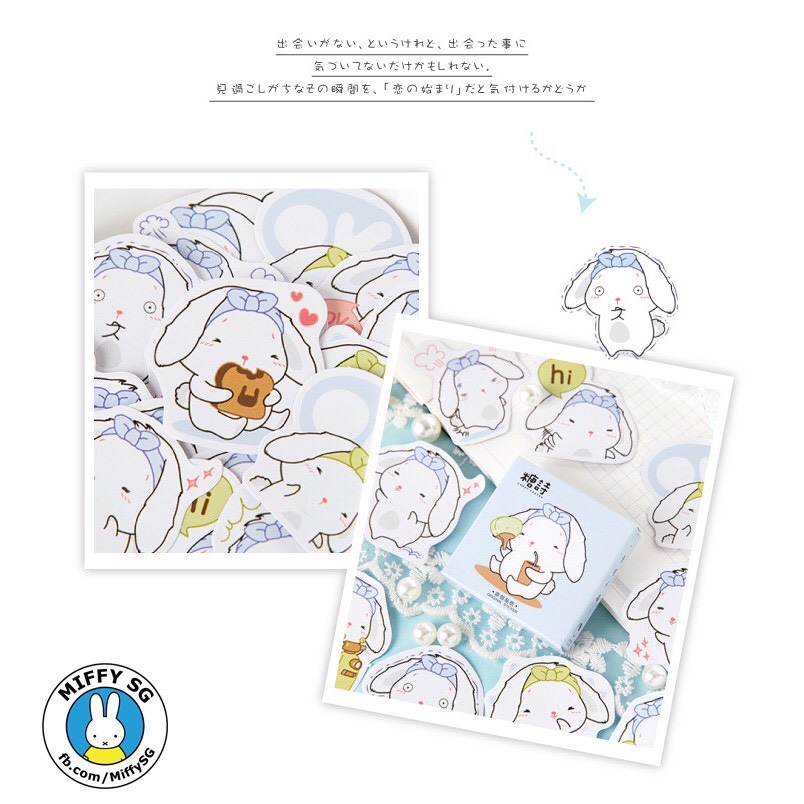 Bộ 45 sticker thỏ điệu