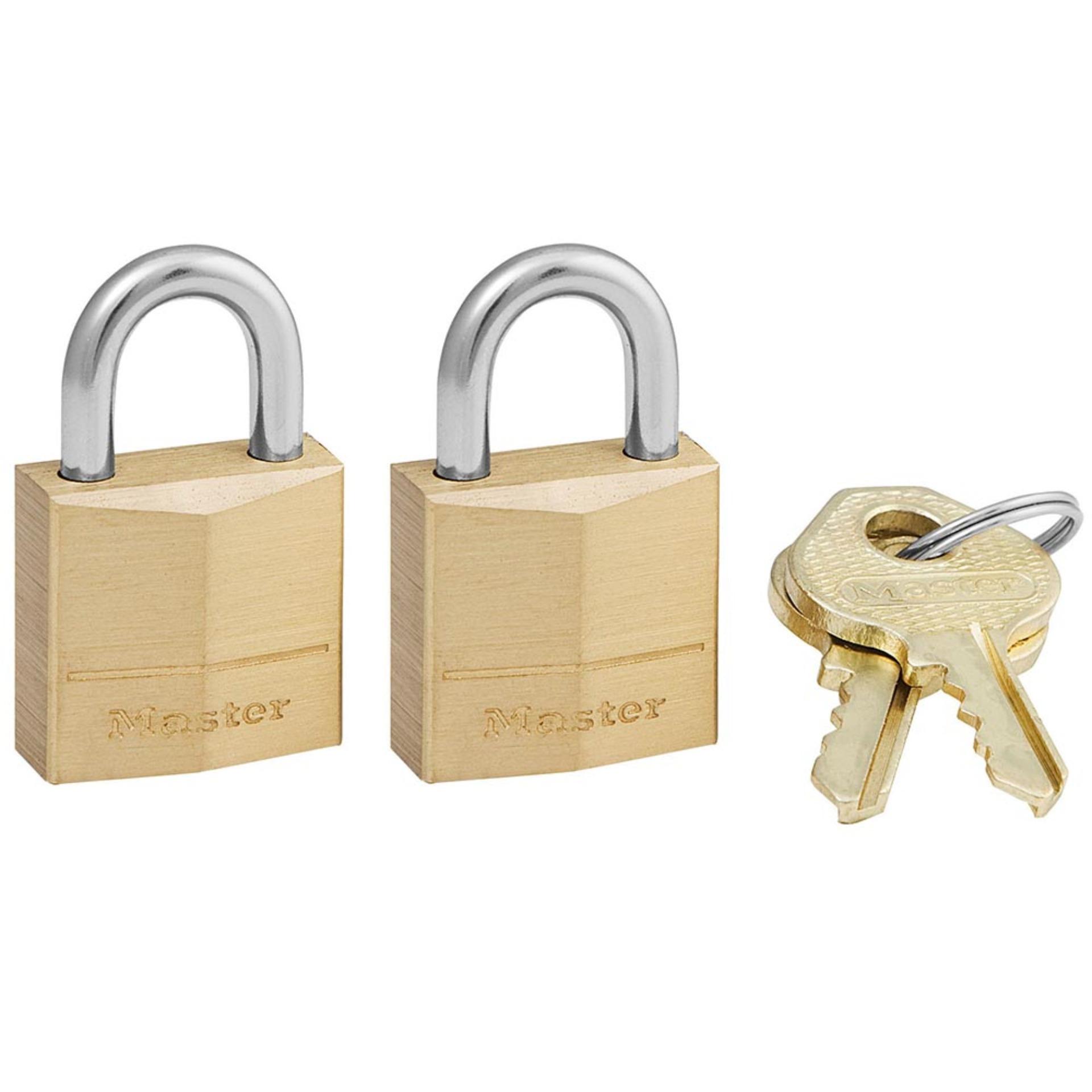 Bộ 2 ổ khóa vali master lock 120 eurt thân đồng 20mm chung chìa - luto shop