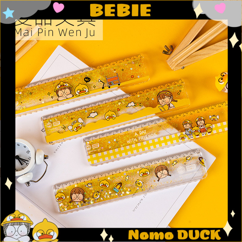 Thước kẻ cứng học sinh phối nhũ kim tuyến blink Nomo Duck BeBie Shop - BP524