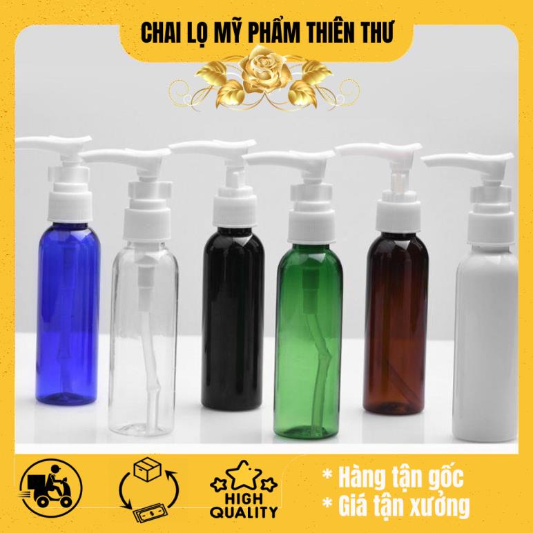 Chai nhựa pet vòi nhấn sữa tắm 50ml/100ml chiết mỹ phẩm