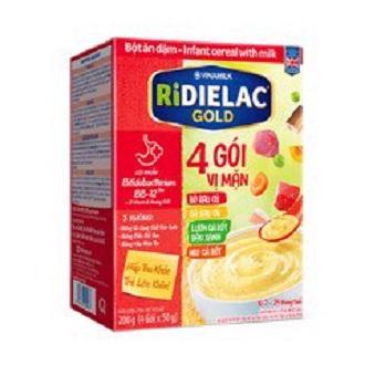 BỘT ĂN DẶM RIDIELAC GOLD 4 VỊ MẶN HG200G