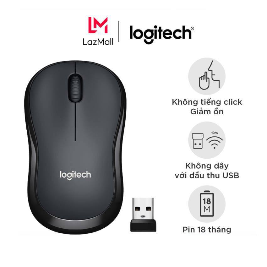 Chuột không dây Logitech M220 Logitech M221 Silent giảm ồn - USB 2.4GHz