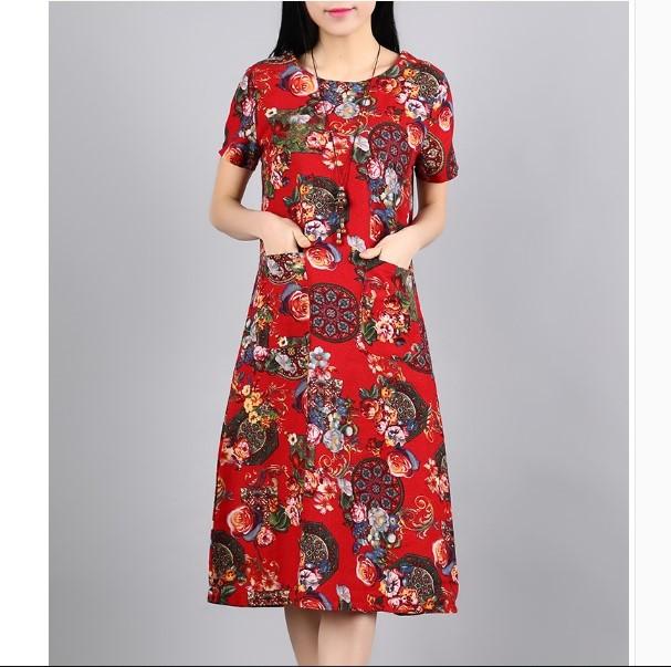 Đầm suông in hoa đẹp 01