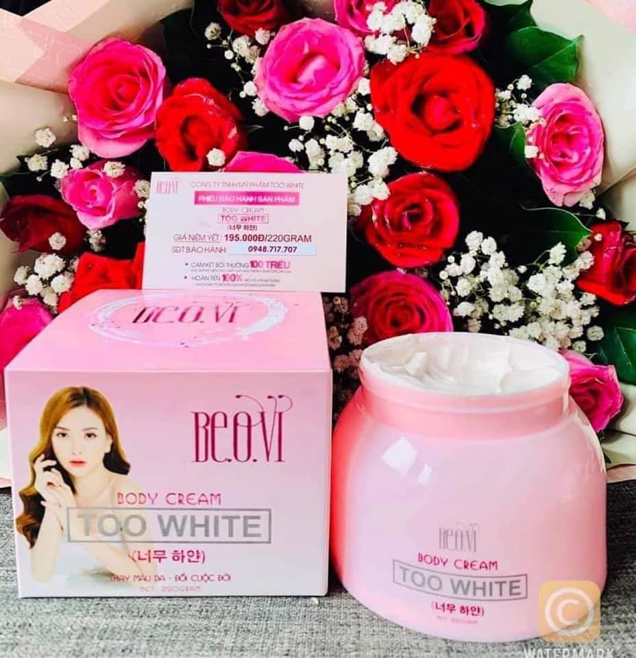 Chính hãng - kem body too white - be.o.vi của ca sĩ thu thủy - kem body dưỡng da cực trắng