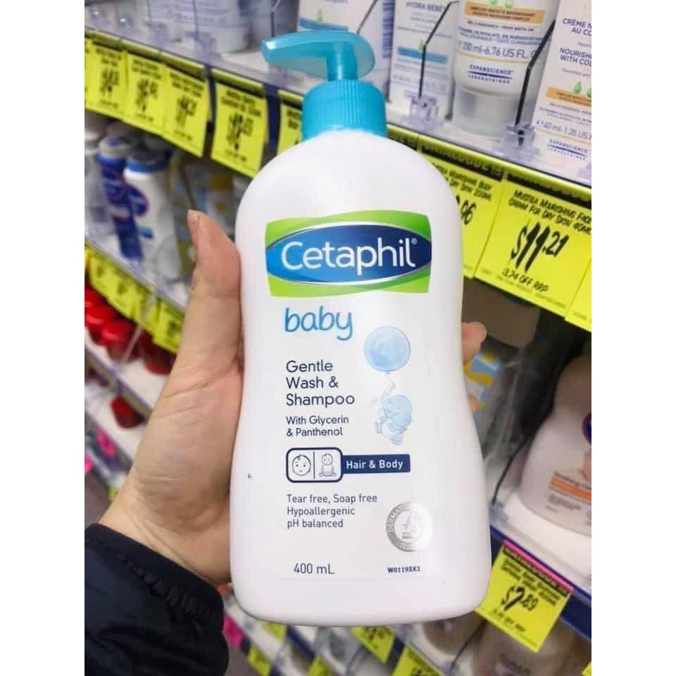 Sữa tắm & gội cho bé Cetaphil nội địa ÚC 400ml có vòi