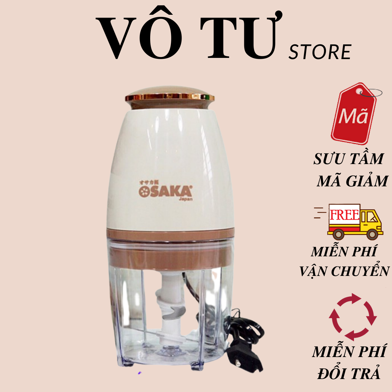 Máy xay mini đa năng hàng xuất nhật OSAKA nắp đồng - Máy xay sinh tố OSAKA - Máy xay sinh tố máy xay cầm tay - Tiện dụng - Đa dạng Máy xay cầm tay đa năng có cối. Xay thịt - Xay đậu - xay thực phẩm - xay hoa quả…