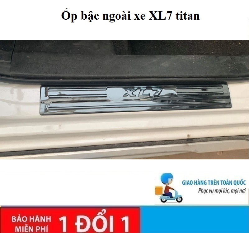 Ốp bậc ngoài titan XL7- Nẹp bước chân ngoài Suzuki XL7 titan