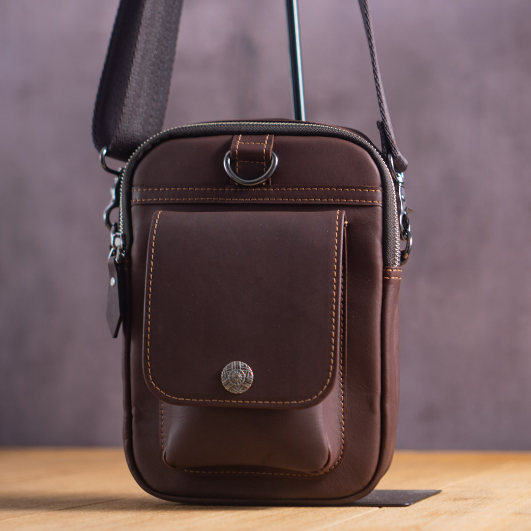 Túi đeo chéo da bò Vintage Pocket 7in - Messenger Vintage Pocket Manuk Leather