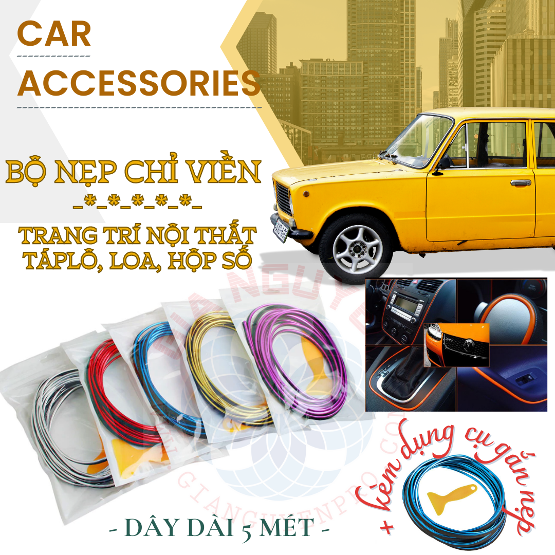 Bộ Nẹp Chỉ Viền Trang Trí Nội Thất Táp - lô, Loa, Hộp Số (dài 5 mét)