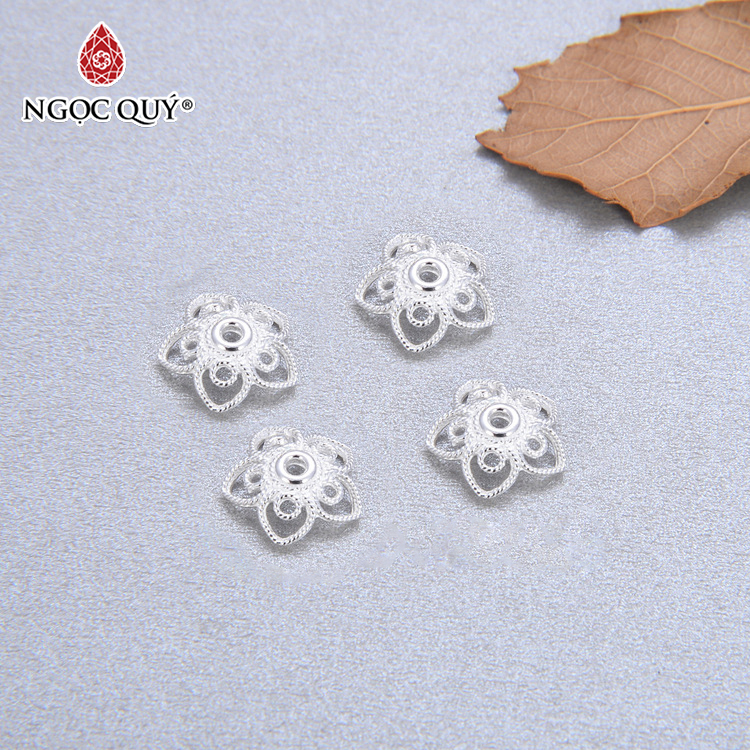 [HCM]Charm bạc chụp hạt hoa 5 cánh - Ngọc Qúy Gemstones