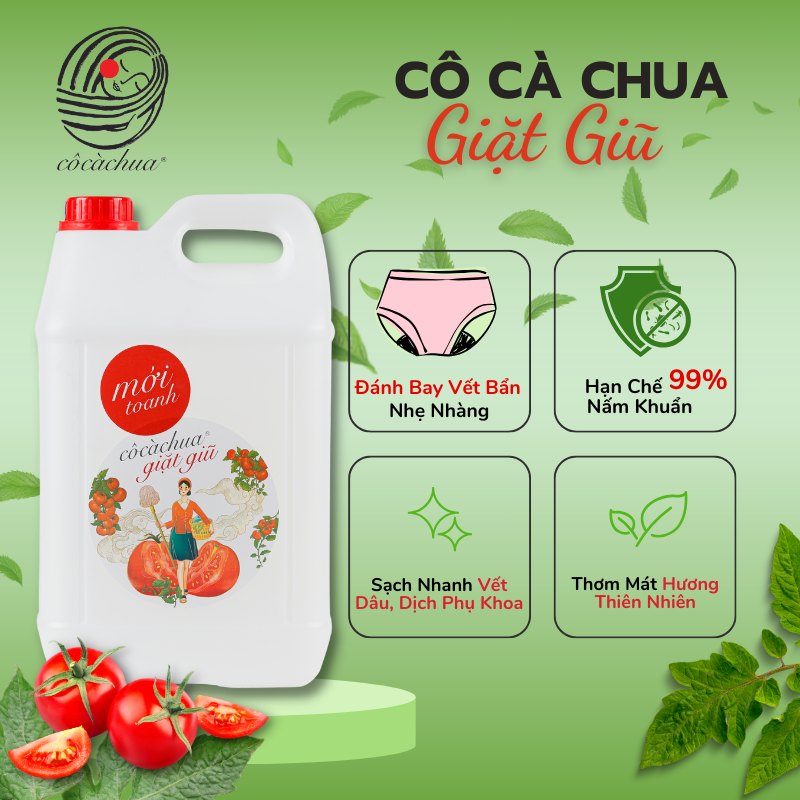 Nước giặt đồ lót, quần áo trẻ em hữu cơ cô cà chua mới toanh an toàn cho da nhạy cảm