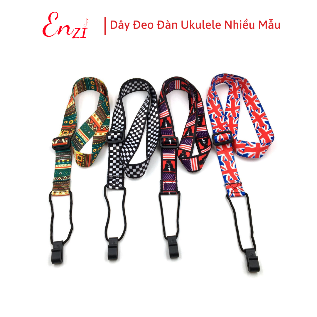 Dây đeo đàn ukulele nhiều màu sắc không cần đục thùng hàng loại một Enzi