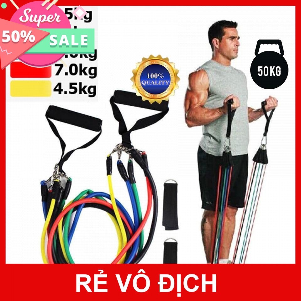 Bộ 5 Dây Ngũ Sắc TẬP THỂ HÌNH, Dây ngũ sắc tập gym đa năng dành cho cả nam và nữ