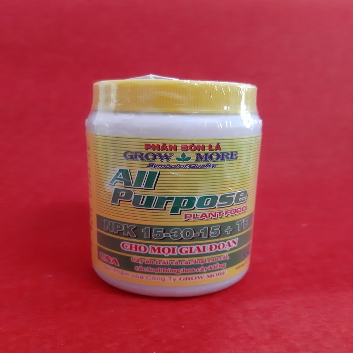 Phân bón lá của Mỹ NPK 15-30-15+TE dùng cho mọi giai đoạn của cây trồng.