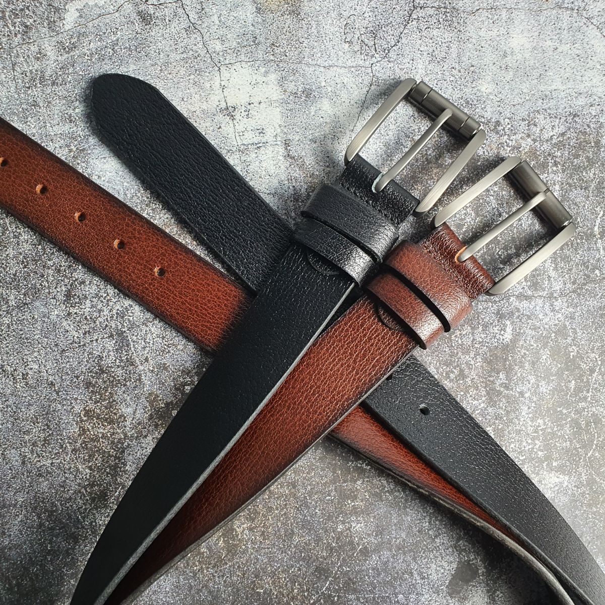 Thắt lưng da bò thật; dây lưng da thật 1 lớp khóa kim bản 38mm bl114 - 100% da bò thật, bh 3 năm