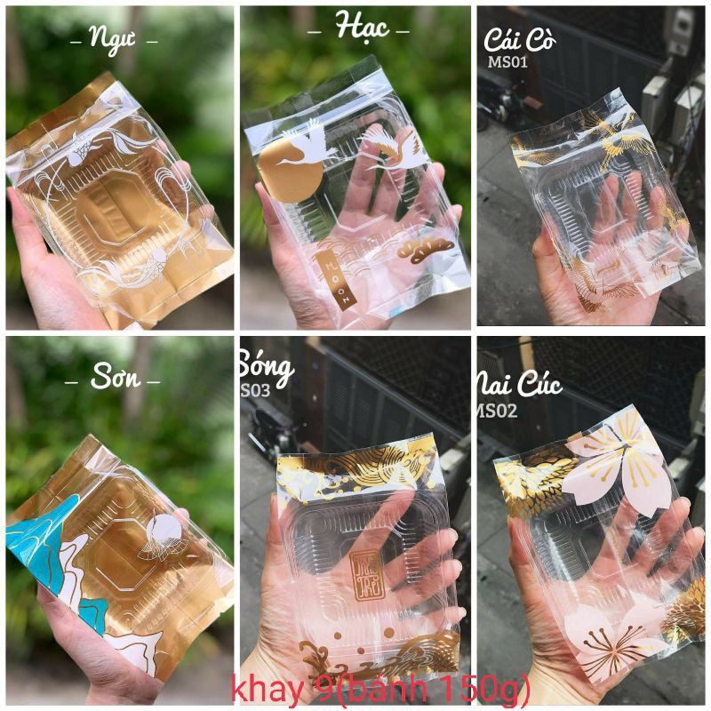 Set khay +túi ép trung thu 100 bộ khay 9